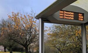 Bus shelter Real Time Information display. 